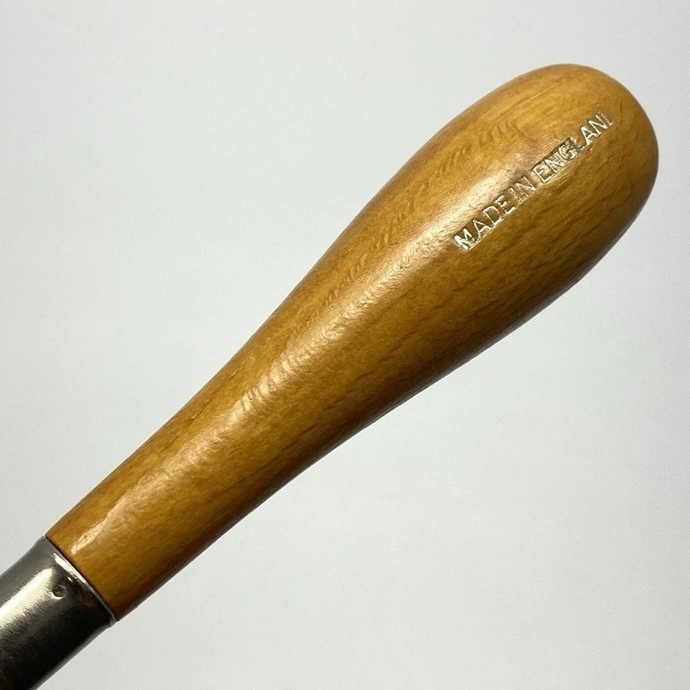 Vintage Latch Hook Rug Carpet Yarn Tool with Wood Handle Stamped Made in England